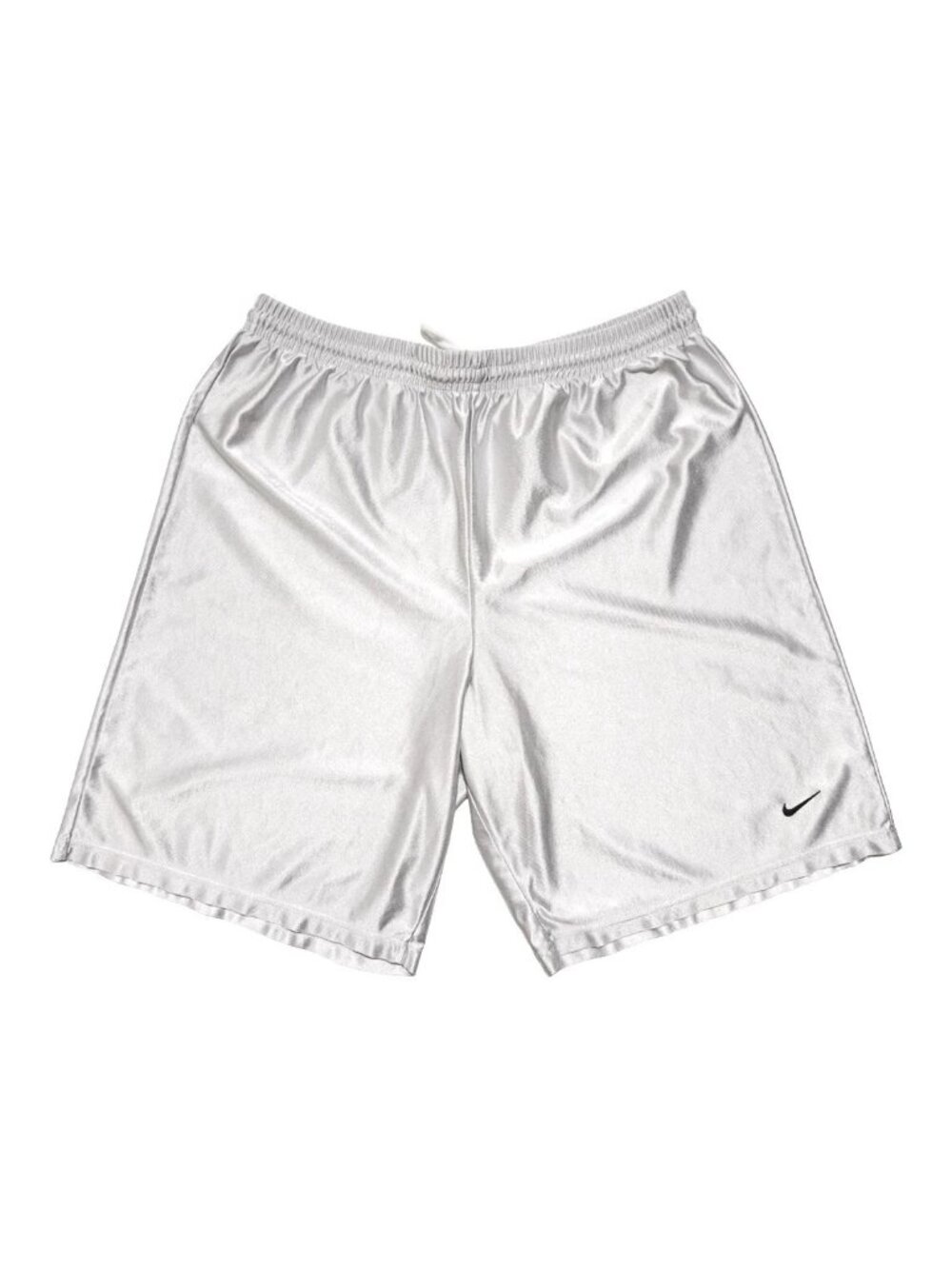 Nike Men's Silky Shiny Dazzle Vintage Y2K Athletic Basketball Gym Shorts Silver